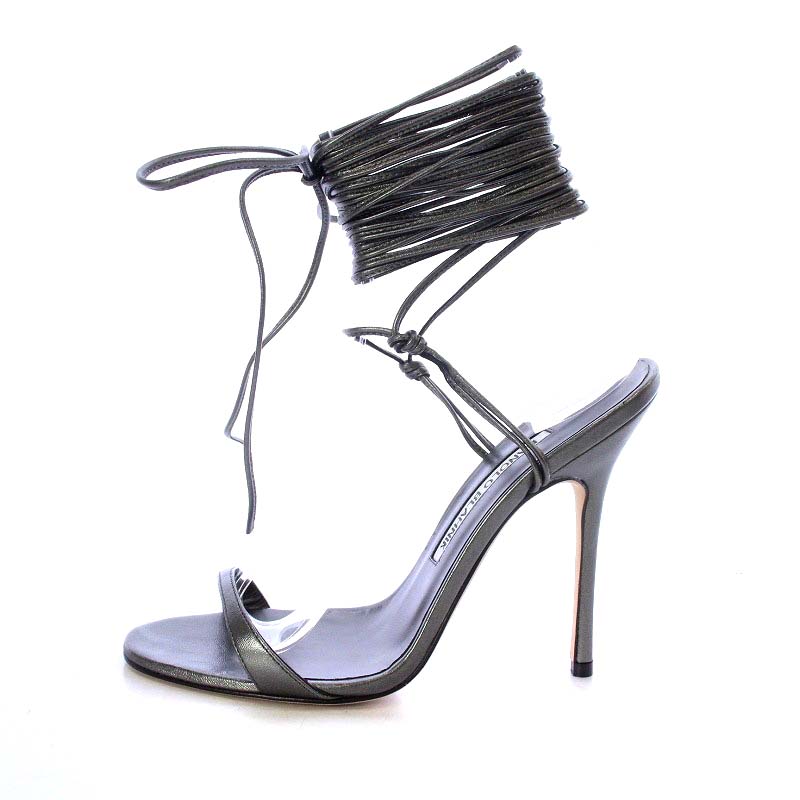 マノロブラニク MANOLO BLAHNIK サンダル ピンヒール レースアップ