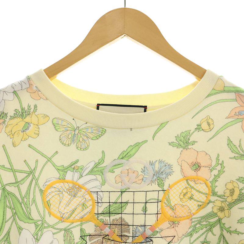 グッチ GUCCI フラワープリント ロゴ刺繍 プルオーバー