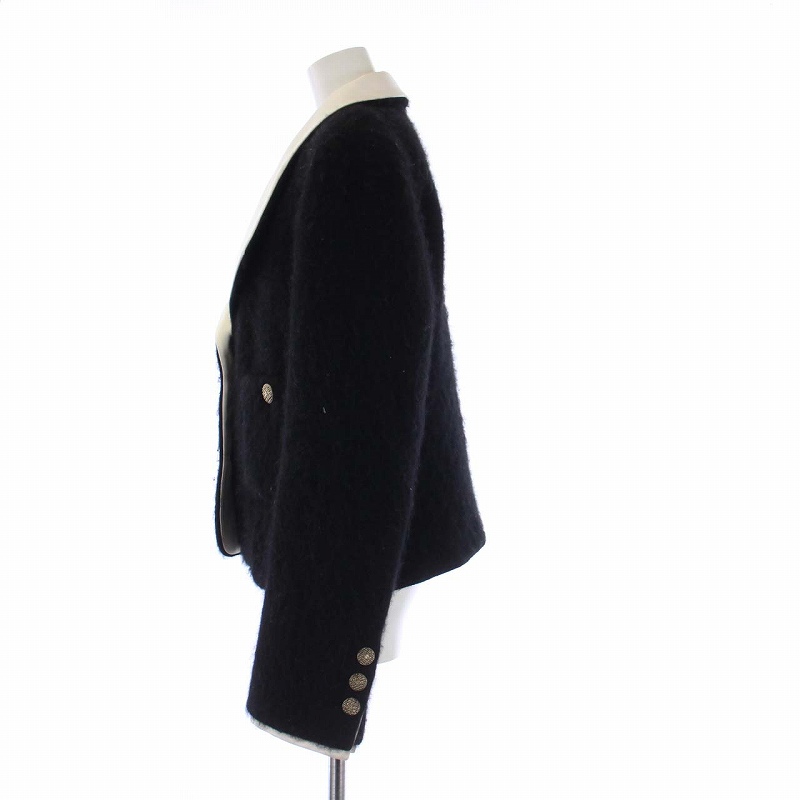 シャネル CHANEL 18AW カシミヤ バイカラージャケット ココボタン ココ 