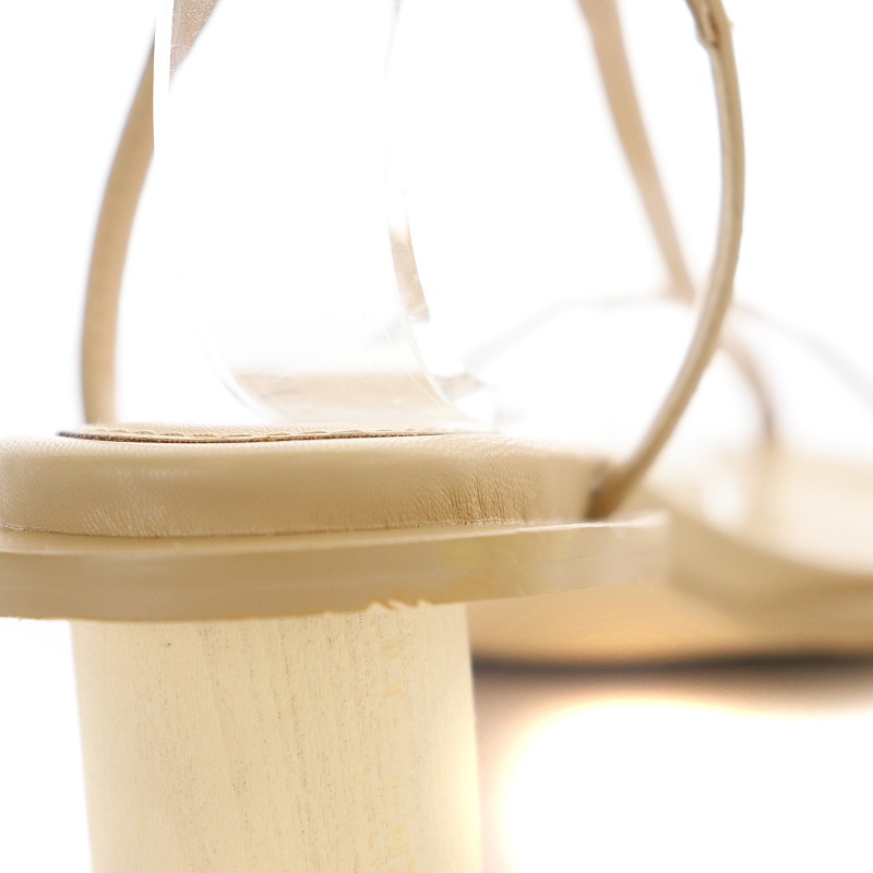 シールームリン SeaRoomlynn エコレザー Wood heel ストラップサンダル  