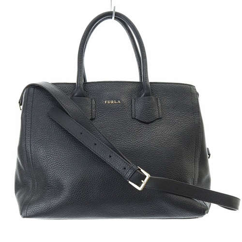 【新品】FURLA 2wayバッグ ハンドバッグ 肩掛け 黒 フルラ FURLA ショルダーバッグ 2way レザー ハンドバッグ ロゴ