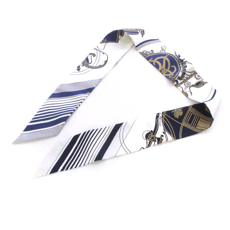 エルメス HERMES ツイリー スカーフ EX-LIBRIS エクスリブリス ブラン  