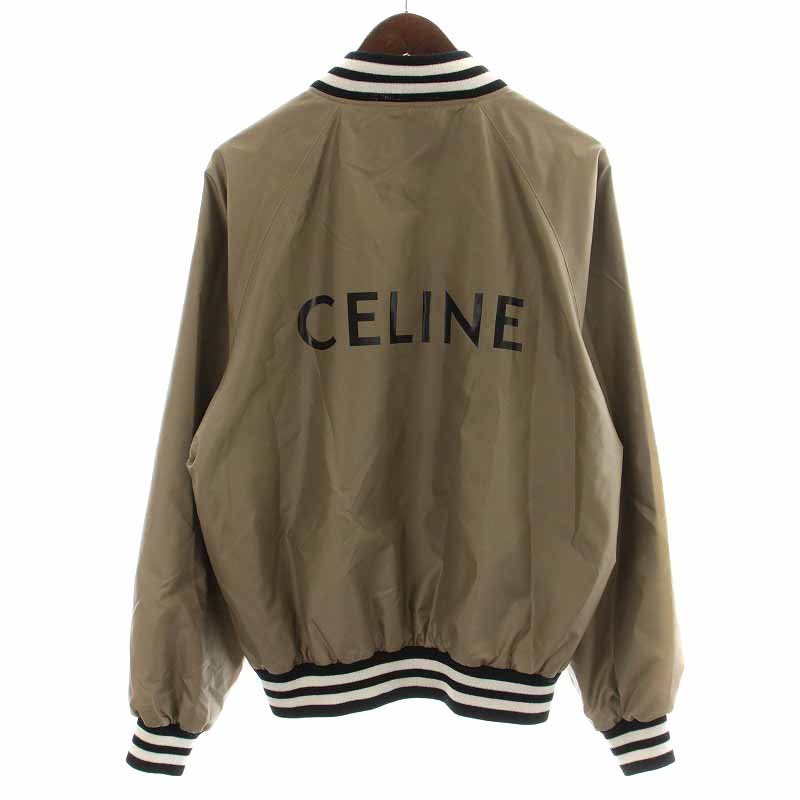 セリーヌ CELINE 22SS テディ ジャケット ブルゾン バックロゴ 46 S 茶 