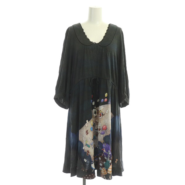 フランシュリッペ franche lippee BLACK アリスワンピース 膝丈 七分袖  