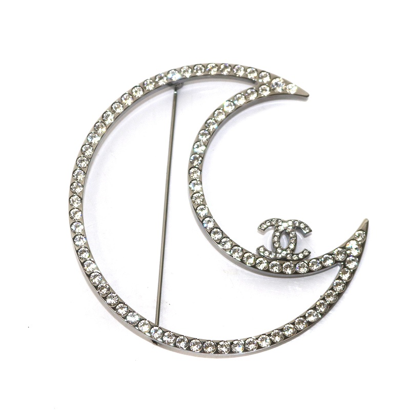 シャネル CHANEL ブローチ ピンブローチ B17K 月 ムーン クリスタル  