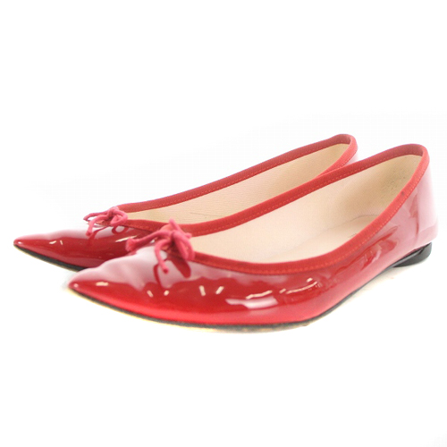 レペット Repetto エナメル ポインテッドトゥ バレエシューズ 38 24cm 