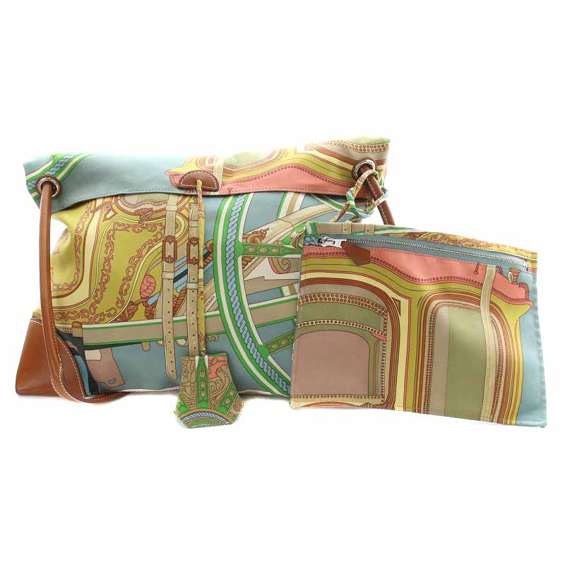 エルメス HERMES シルキーシティ PM ショルダーバッグ 総柄 レザー  