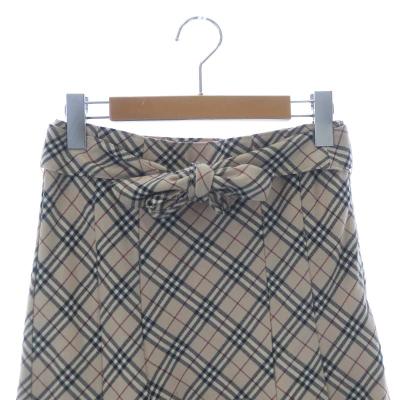 バーバリーブルーレーベル★ノバチェック　ウール　　フレア　スカート　ベージュ バーバリーブルーレーベル BURBERRY BLUE LABEL ノバチェック