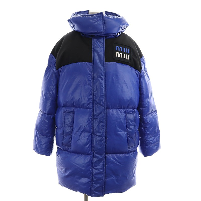 ミュウミュウ miumiu ダウンコート ダウンジャケット フード ジップ  
