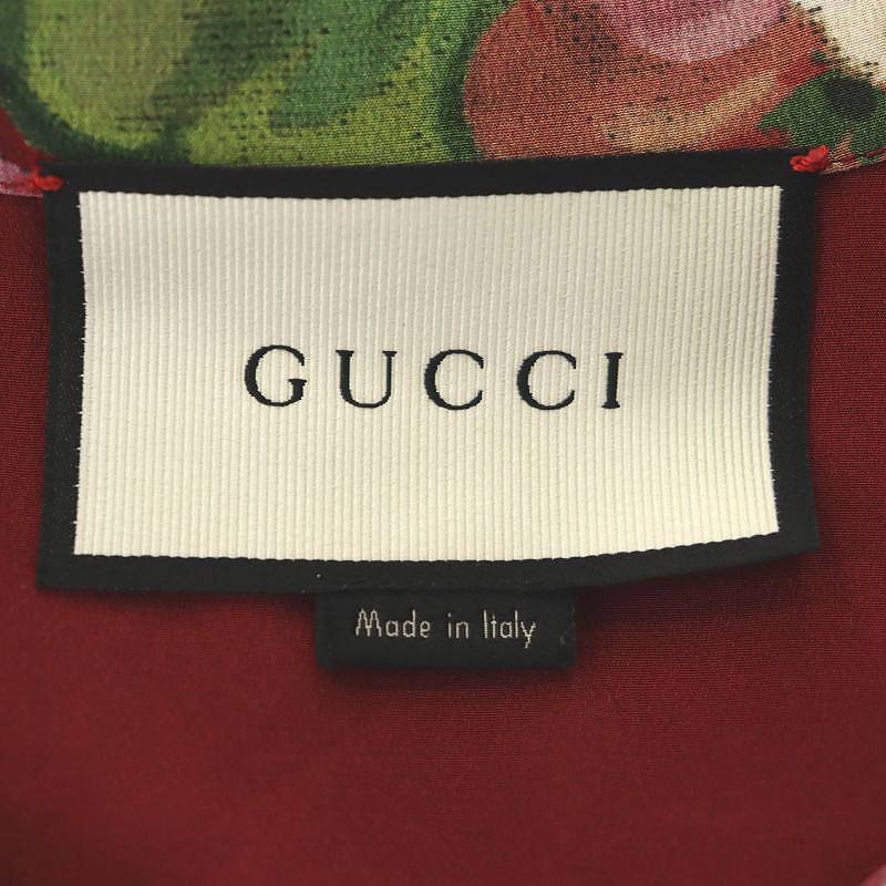 グッチ GUCCI 花柄 ワンピース 膝丈 長袖 シルク ボタニカル柄