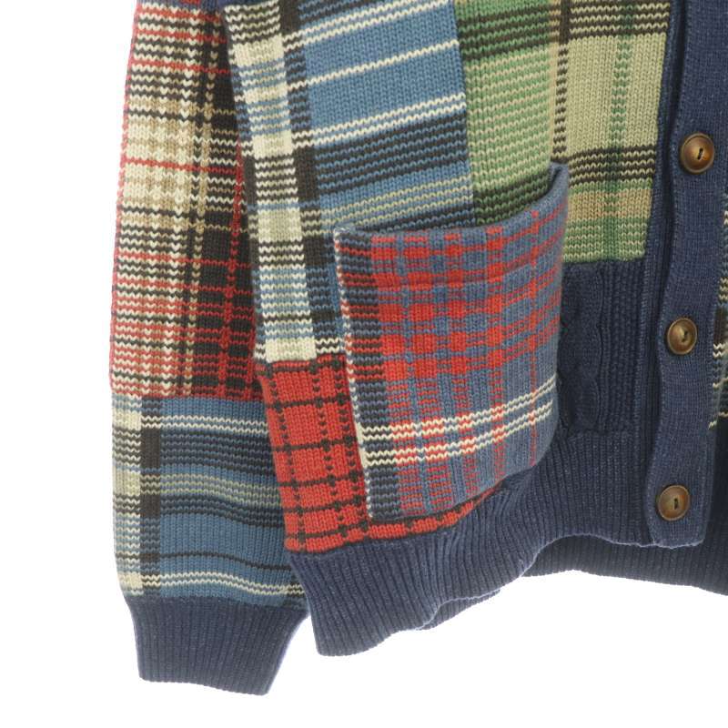 POLO ラルフローレン 長袖　カーディガン パッチワーク　新品　男の子　100 ポロラルフローレン パッチワーク カーディガン ネイビー XS