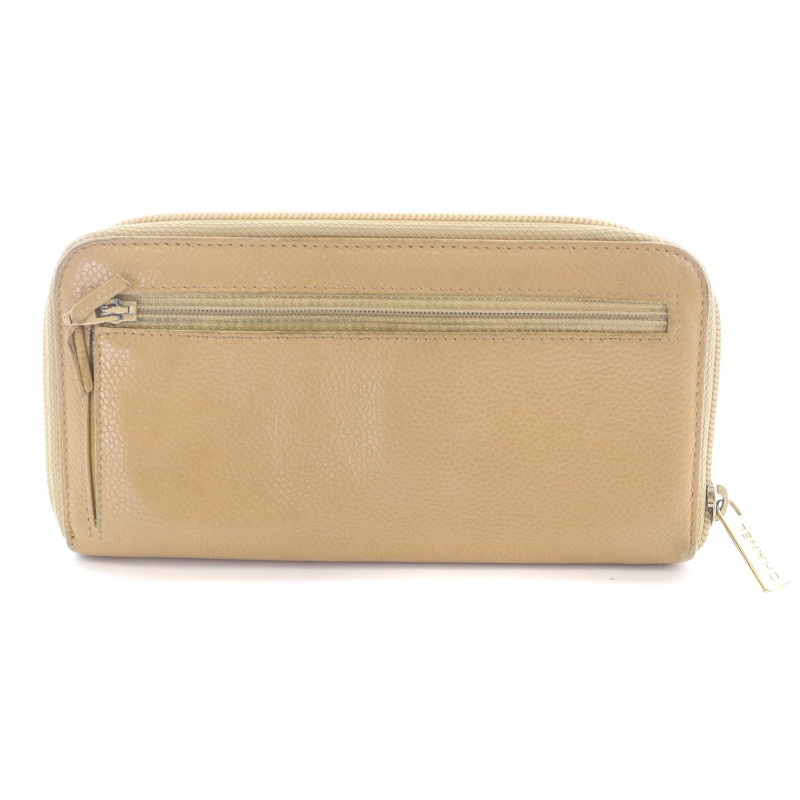 シャネル CHANEL キャビアスキン ココマーク 長財布 ラウンド  