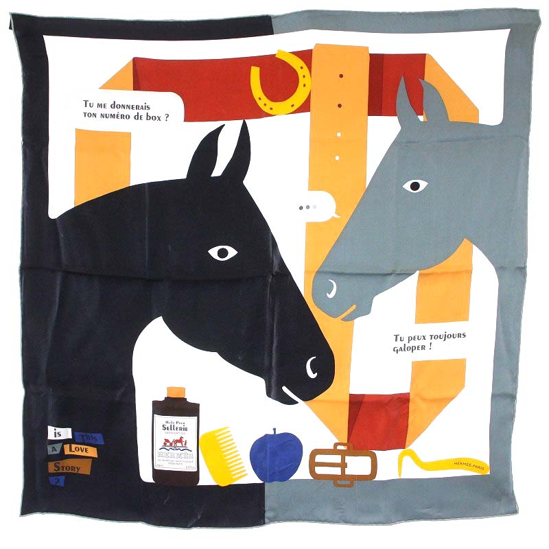 エルメス HERMES 23AW スカーフ カレ70 is this a love story? シルク 