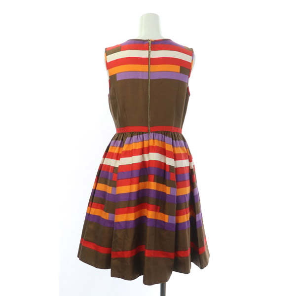 ケイトスペード KATE SPADE マルチボーダーワンピース ミニ  