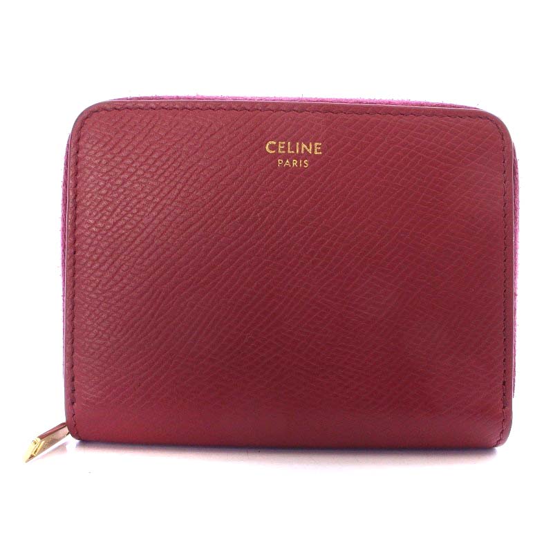 セリーヌ CELINE コンパクトジップ ウォレット 新ロゴ 財布 カード 
