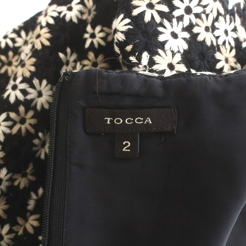 TOCCA ノースリーブ ワンピース タグ付き L トッカ TOCCA フラワー刺繍 ノースリーブワンピース 0