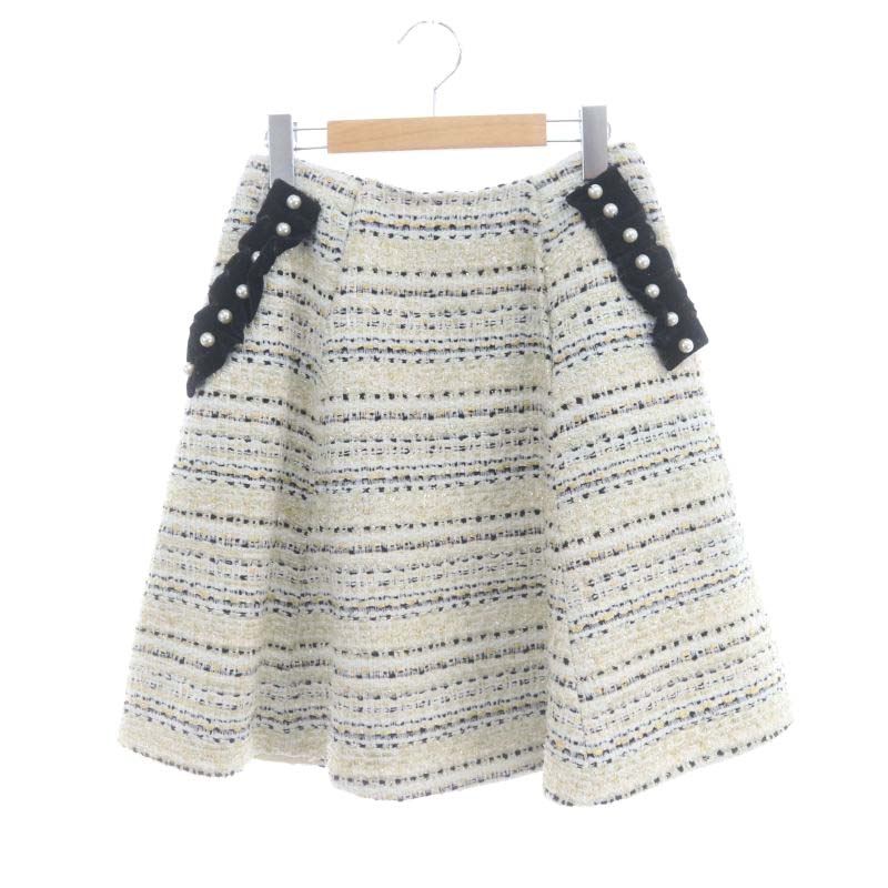 chesty ツイード スカート 1 黒 ブラック チェスティ ツイード×ニット