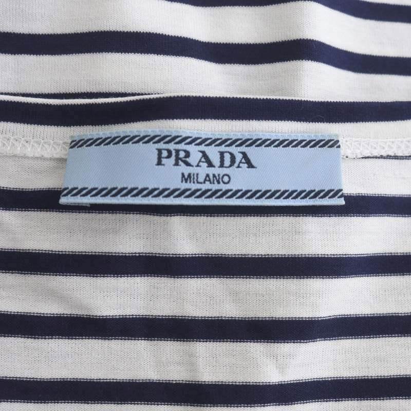 プラダ PRADA 22SS 長袖 ストライプ ジャージー Tシャツ カットソー 