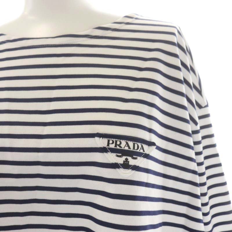 プラダ PRADA 22SS 長袖 ストライプ ジャージー Tシャツ カットソー  