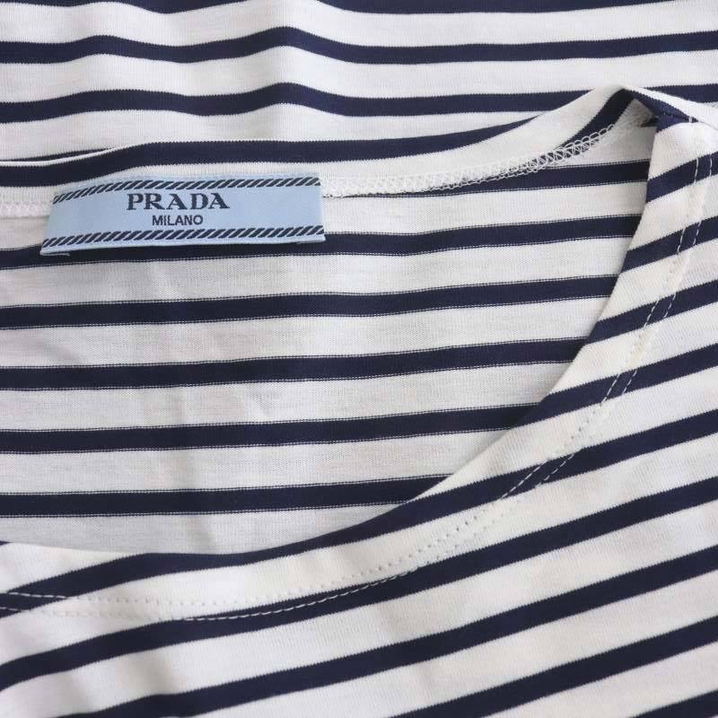 プラダ PRADA 22SS 長袖 ストライプ ジャージー Tシャツ カットソー 