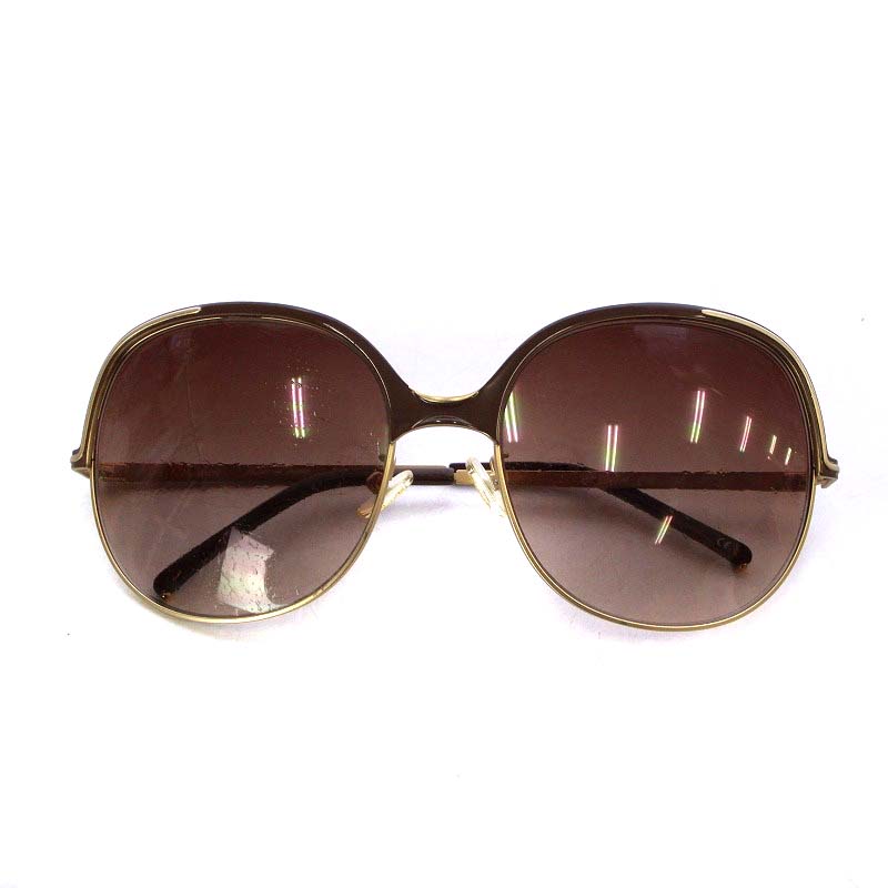 Chloe クロエ☆グラデーションレンズ オーバルサングラス ゴールド  