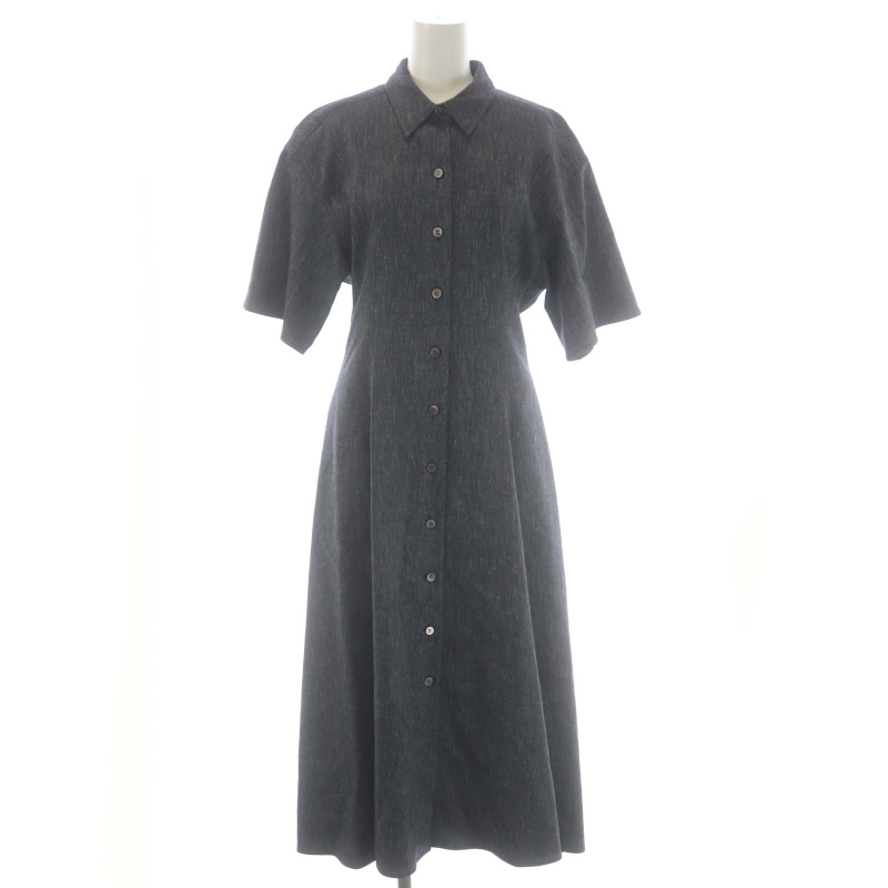 セオリー theory 22SS Travel Twill Elastic BK DR シャツワンピース  