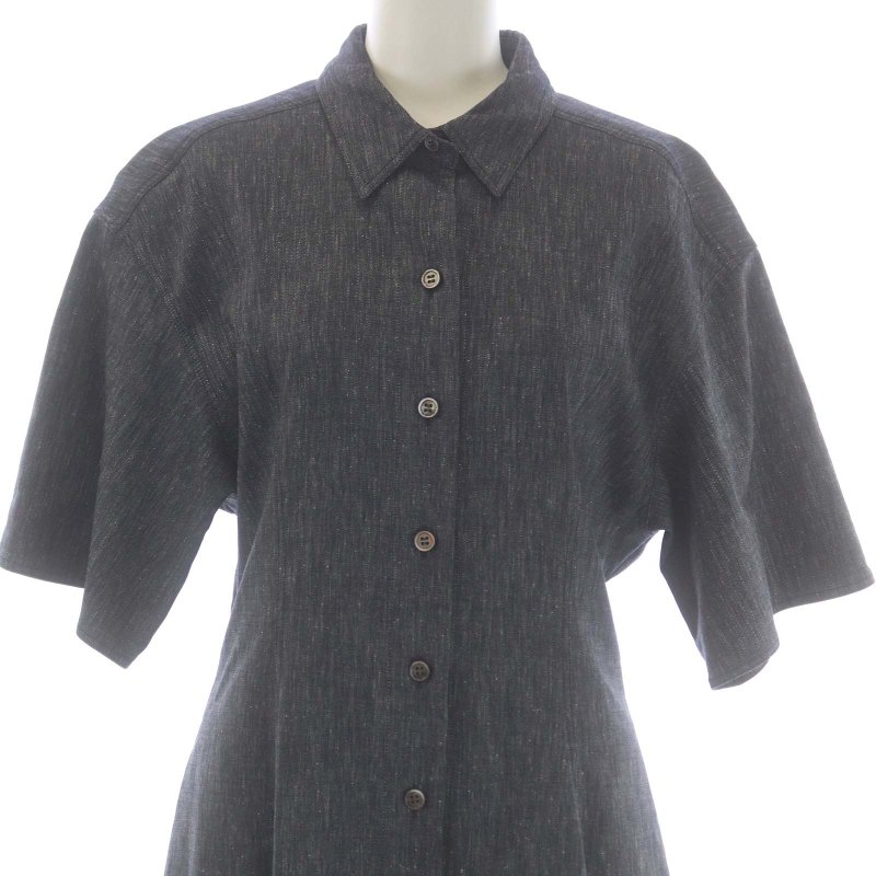 セオリー theory 22SS Travel Twill Elastic BK DR シャツワンピース  