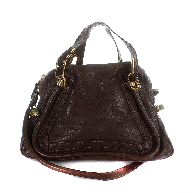 クロエ CHLOE パラティ ハンドバッグ ショルダーバッグ 2way レザー 茶 