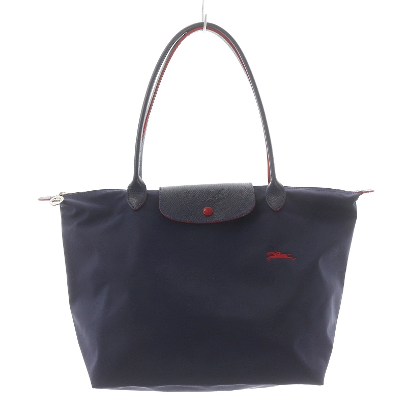 LONGCHAMP トートバッグ ル プリアージュ クラブ 馬刺繍 グレージュ系 LONGCHAMP トートバッグ ル プリアージュ クラブ 馬刺繍