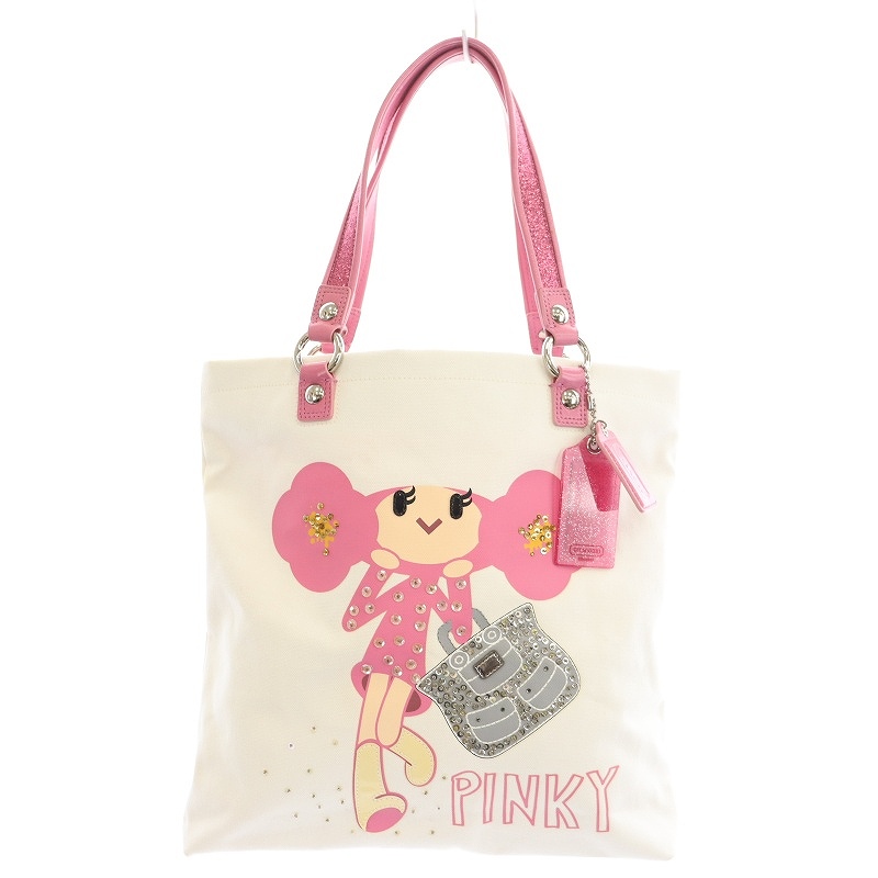コーチ COACH トートバッグ ハンドバッグ キャンバス PINKY ポピー 