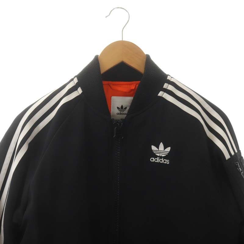 adidas アディダス 黒　ブラック　3本ライン　ブルゾン　MA1 アディダスオリジナルス adidas originals MA-1 スリーライン