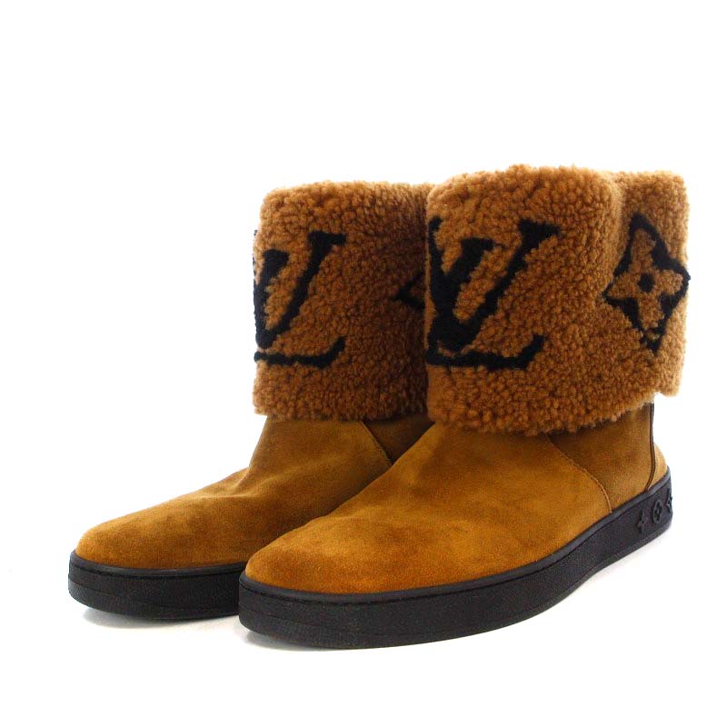 ルイヴィトン LOUIS VUITTON スノードロップ ライン アンクルブーツ 