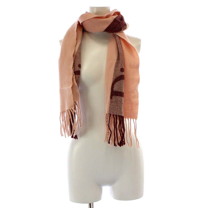 CHRISTIAN DIOR マフラー ピンクベージュ