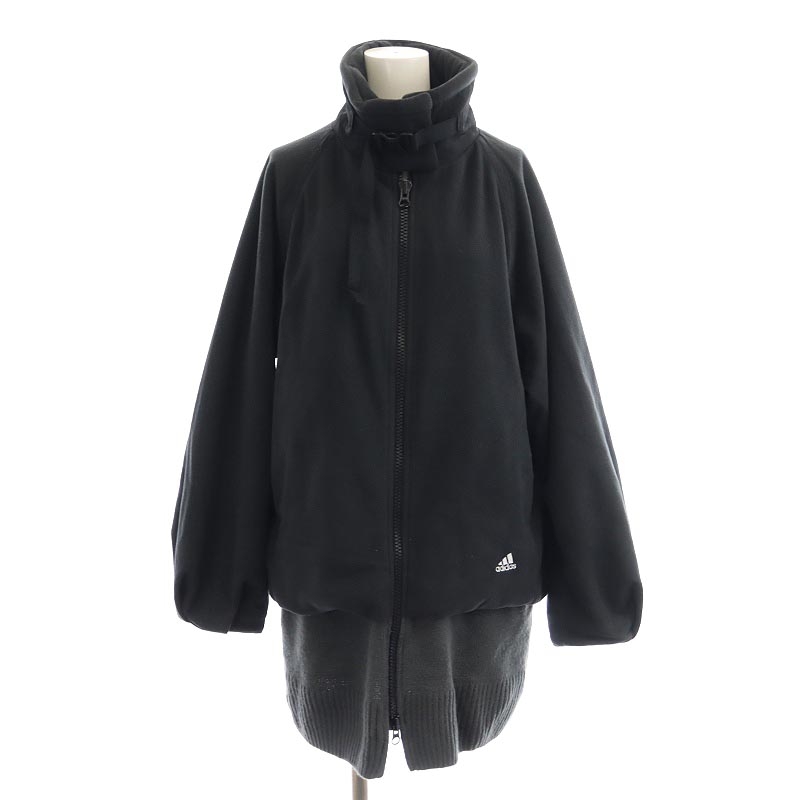adidas フリースジャケット 黒 クルル様ご提案 adidas フリースボア