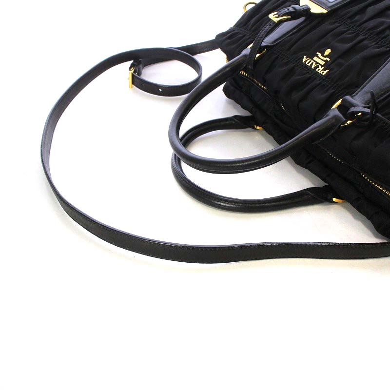 プラダ PRADA ハンドバッグ ショルダーバッグ 2way 斜め掛け ギャザー  