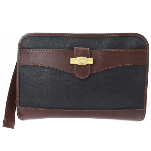 dunhillセカンドバッグ クラッチバッグ ロゴ 茶色 ブラウン 紺 ネイビー 最大5,000円OFFクーポンダンヒル クラッチ・セカンド