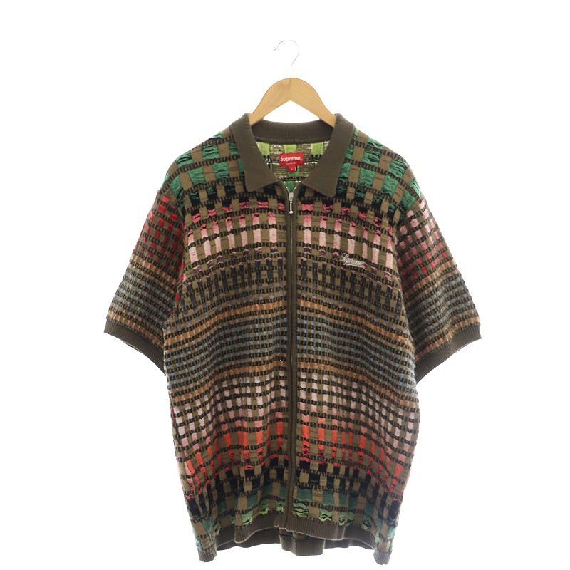 シュプリーム SUPREME 23SS Gradient Grid Zip Up Polo ニット ポロ 