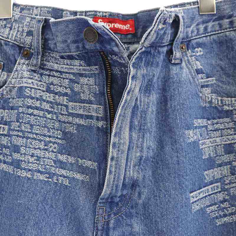 シュプリーム SUPREME 23SS Trademark Jacquard Baggy Jean デニム 