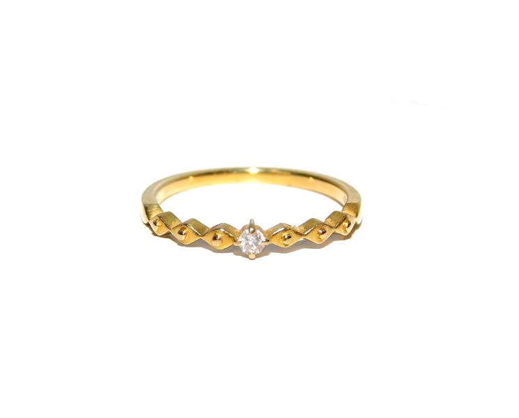 アーカーブラン ahkah blanc 指輪 リング ダイヤモンド 0.03ct K18 7号 