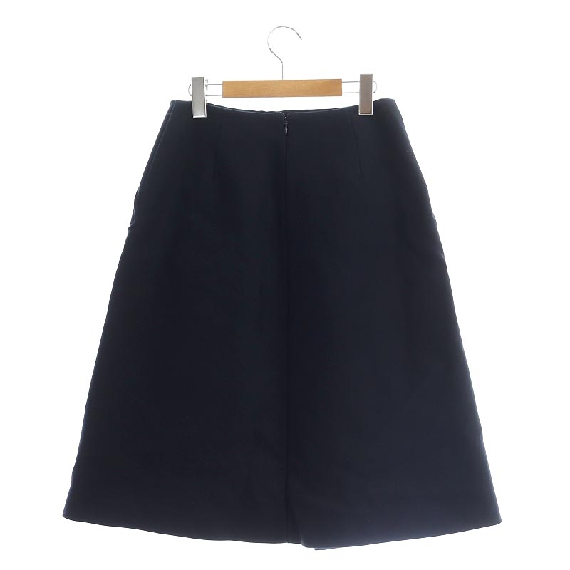 アディアム ADEAM スカート ロング ミモレ丈 フレア ラップ調 4 濃紺  