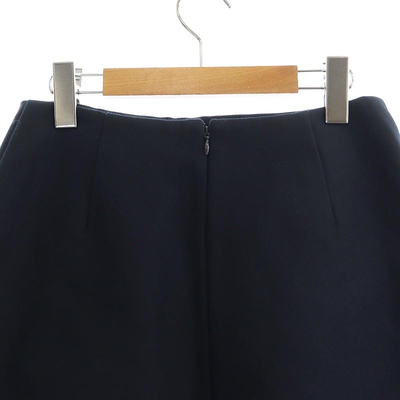 アディアム ADEAM スカート ロング ミモレ丈 フレア ラップ調 4 濃紺  