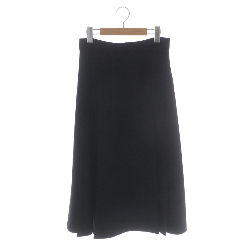 アディアム ADEAM サイドプリーツスカート ロング 4 黒 ブラック 34946  