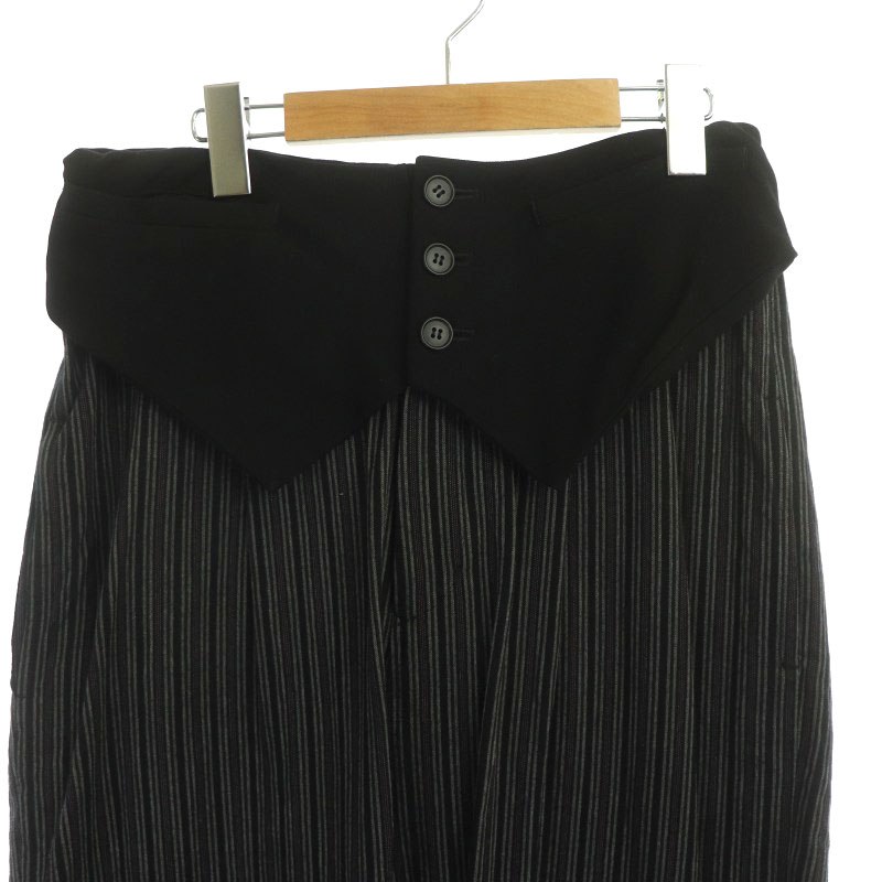 リミフゥ ストライプ サルエルパンツ／黒 リミフゥ ストライプ サルエルパンツ／黒