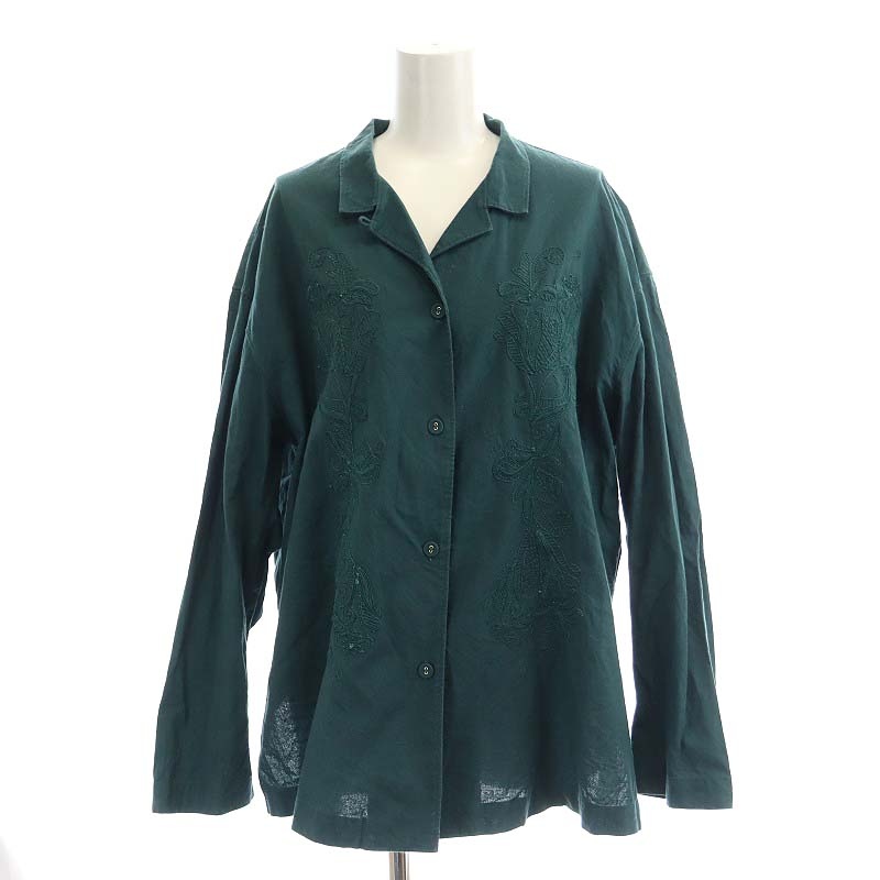 フィータ Pheeta 刺繍 シャツ 長袖 緑 グリーン 8911-699-0017 /HK 