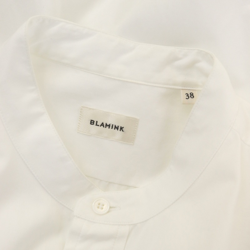 ブラミンク BLAMINK コットンバンドカラーシャツ ブラウス チュニック 
