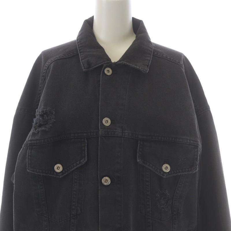 ミュウミュウ miumiu バックロゴ ダメージ加工 オーバーサイズ