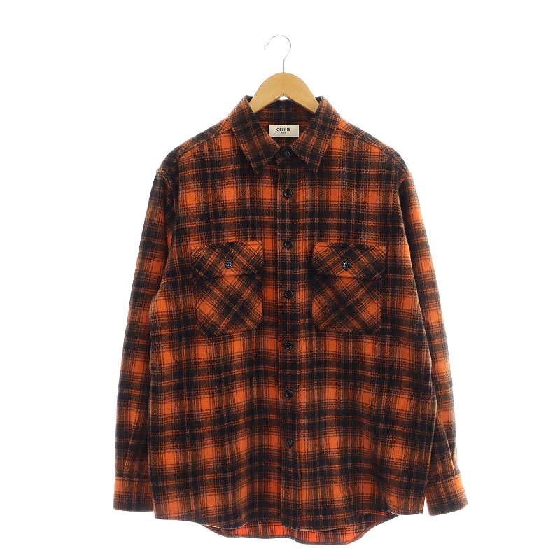 セリーヌ CELINE 22SS Loose Shirt in Checked Wool チェック シャツ