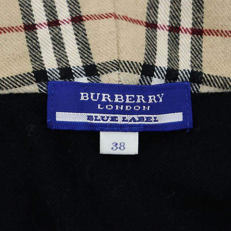 超美品】BURBERRY BLUE LABEL バーバリーフード付きニット赤38