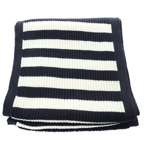 CELINE ブラックニットマフラー ロゴ入り CELINE (セリーヌ