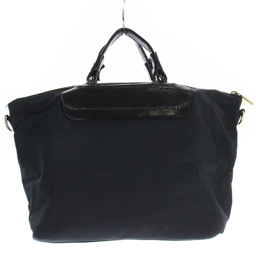 フルラ FURLA ナイロン ハンドバッグ 切替 ロゴ 黒 ブラック /SR20 